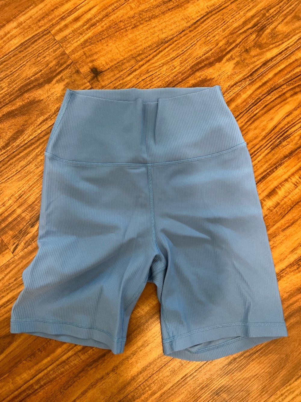 90 Degree‎ By Reflex Ribbed Biker Shorts Blue High Waist Workout Shorts Size L